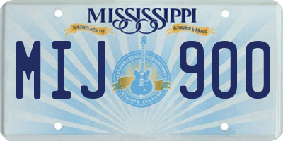 MS license plate MIJ900