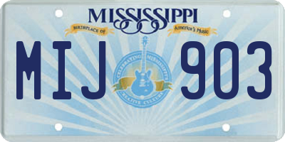 MS license plate MIJ903