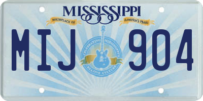 MS license plate MIJ904