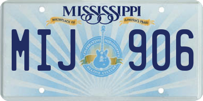 MS license plate MIJ906