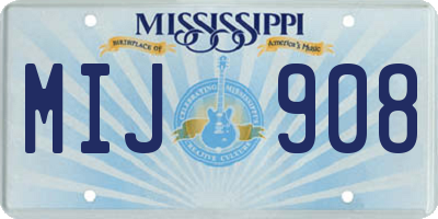 MS license plate MIJ908