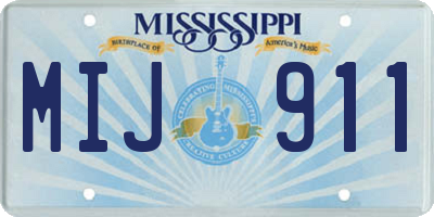 MS license plate MIJ911
