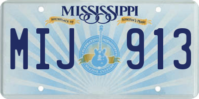 MS license plate MIJ913