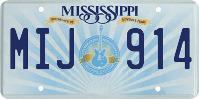 MS license plate MIJ914