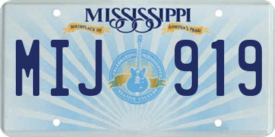 MS license plate MIJ919