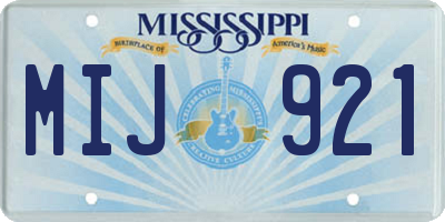 MS license plate MIJ921