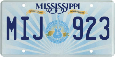 MS license plate MIJ923