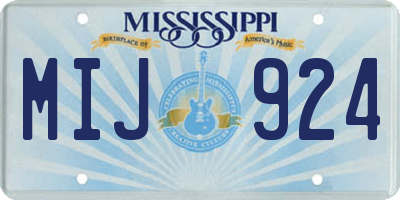 MS license plate MIJ924