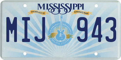 MS license plate MIJ943