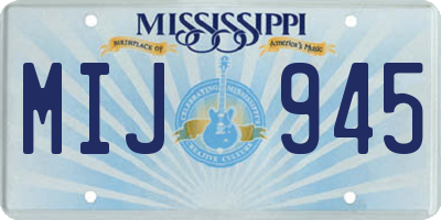 MS license plate MIJ945