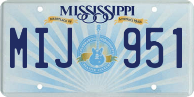 MS license plate MIJ951