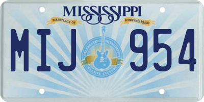 MS license plate MIJ954