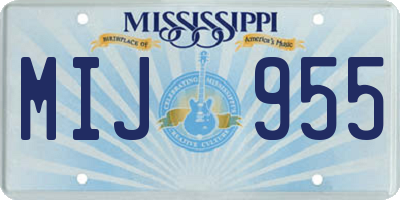 MS license plate MIJ955