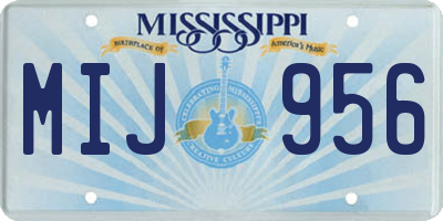 MS license plate MIJ956