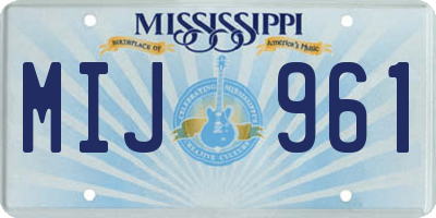 MS license plate MIJ961