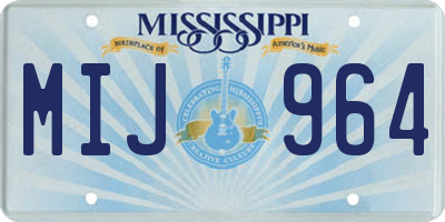 MS license plate MIJ964