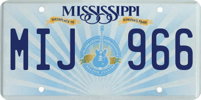 MS license plate MIJ966