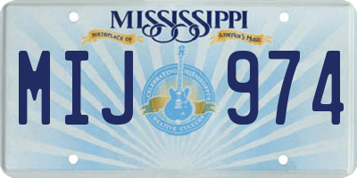 MS license plate MIJ974