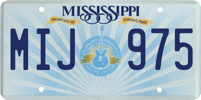 MS license plate MIJ975