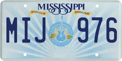 MS license plate MIJ976