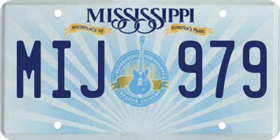 MS license plate MIJ979