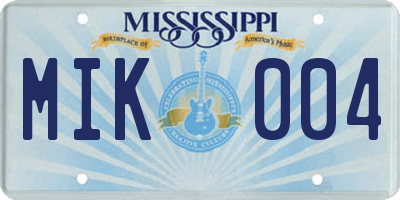 MS license plate MIK004