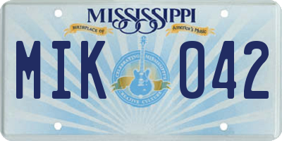 MS license plate MIK042