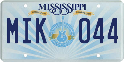MS license plate MIK044