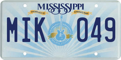 MS license plate MIK049