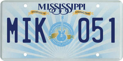 MS license plate MIK051