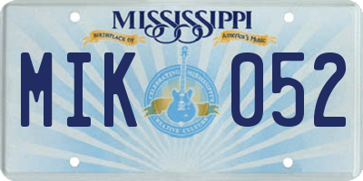 MS license plate MIK052