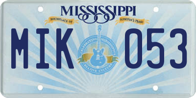 MS license plate MIK053