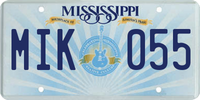 MS license plate MIK055