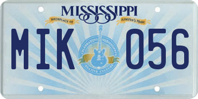 MS license plate MIK056