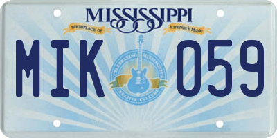 MS license plate MIK059