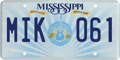 MS license plate MIK061