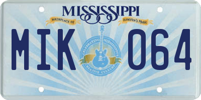 MS license plate MIK064
