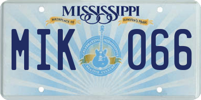 MS license plate MIK066