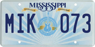 MS license plate MIK073