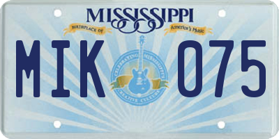 MS license plate MIK075