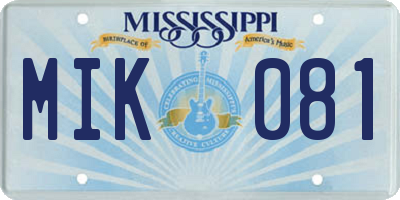 MS license plate MIK081