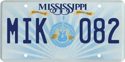 MS license plate MIK082