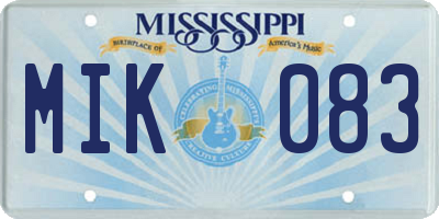 MS license plate MIK083