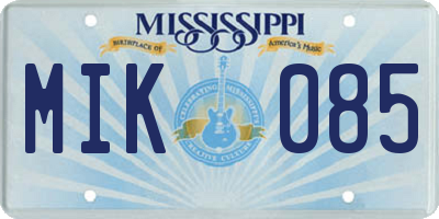 MS license plate MIK085