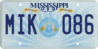 MS license plate MIK086