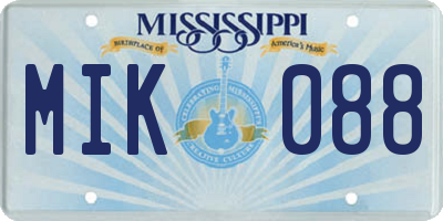 MS license plate MIK088