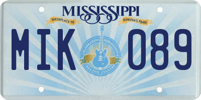MS license plate MIK089