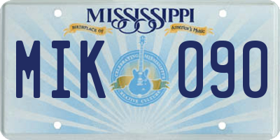 MS license plate MIK090