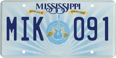 MS license plate MIK091