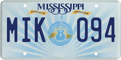 MS license plate MIK094